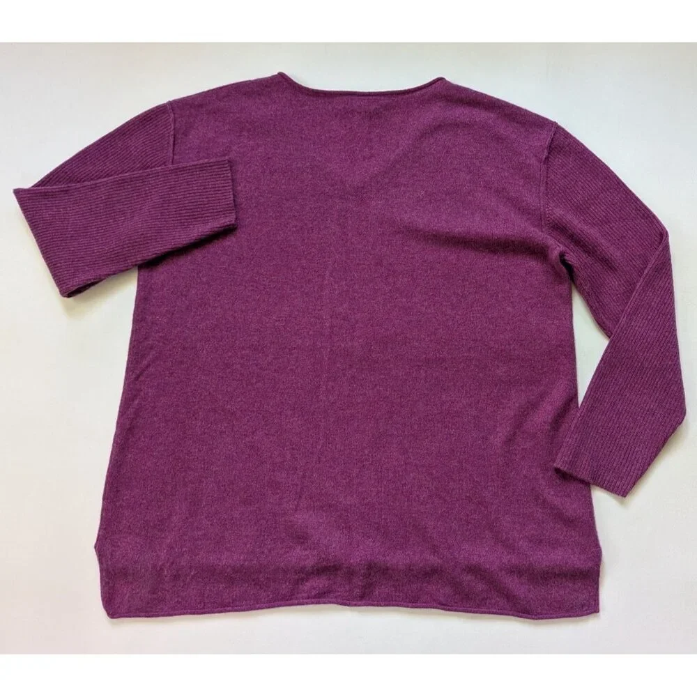 Sundance Cashmere Purple V-Neck Sweater - Picture 11 of 11